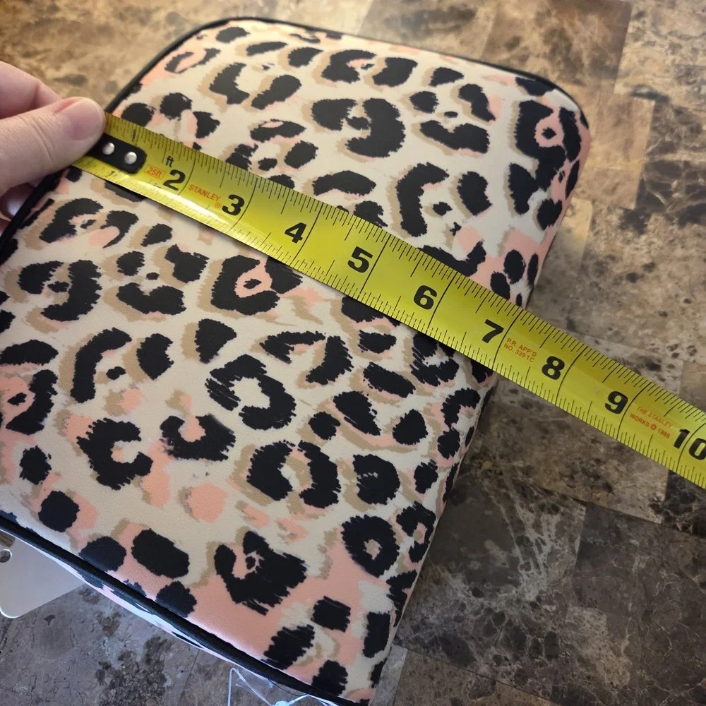 Once Upon a Rose cheetah leopard print make up travel cosmetics pouch bag NWT